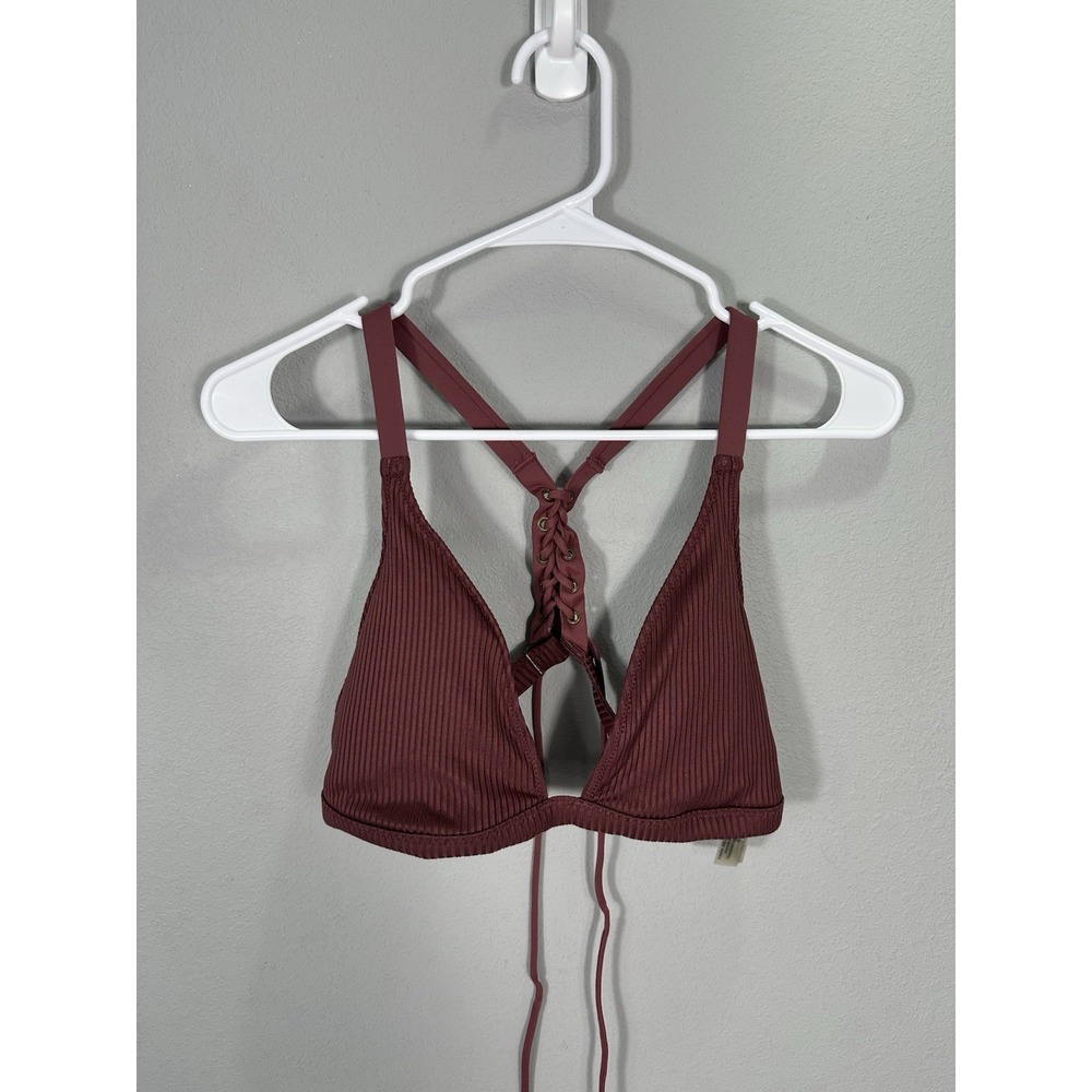 PINK Bikini Top Maroon Large Summer Beach